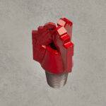 Red steel drag drill bit with three blades for soft formation drilling