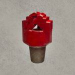 Red steel drag drill bit with three blades for soft formation drilling