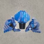 Three steel drag drill bits used for soft formation drilling