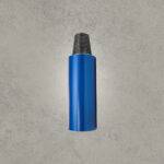 Blue steel drilling sub adapter with male threaded pin connection.